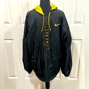 Nike Vintage LIVESTRONG Black and Yellow Men's 1/4 zip windbreaker size L